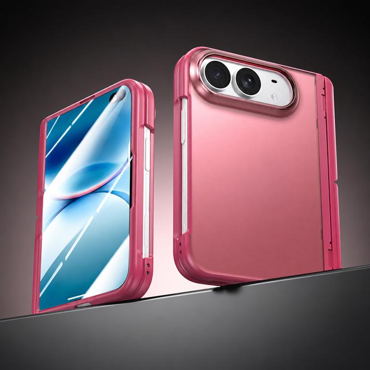 Intergrated Shell And Flim Translucent Spring Hinge Holder Phone Case, For iPhone Duo