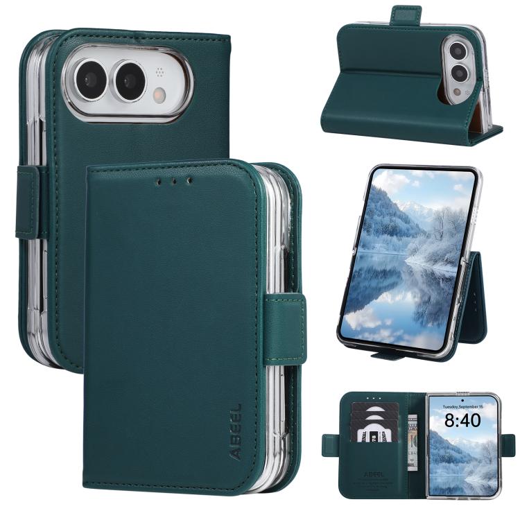 ABEEL RFID Side Buckle Leather Phone Case, For iPhone Duo
