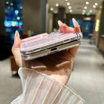 Side Buckle Shell Pattern Phone Case with Beaded Strap, For iPhone Duo