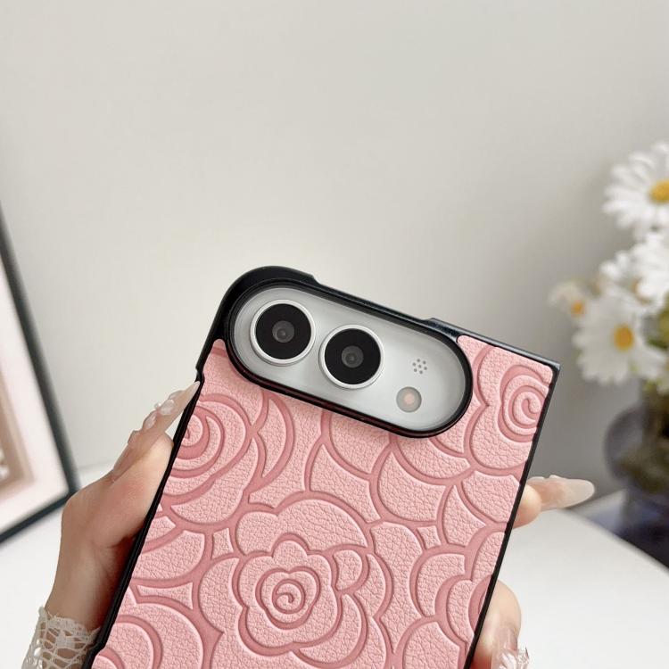 Impression Camellia Pattern Protective Phone Case, For iPhone Duo