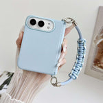 Side Clamp Magnetic Axis Solid Color Leather Texture Phone Case, For iPhone Duo