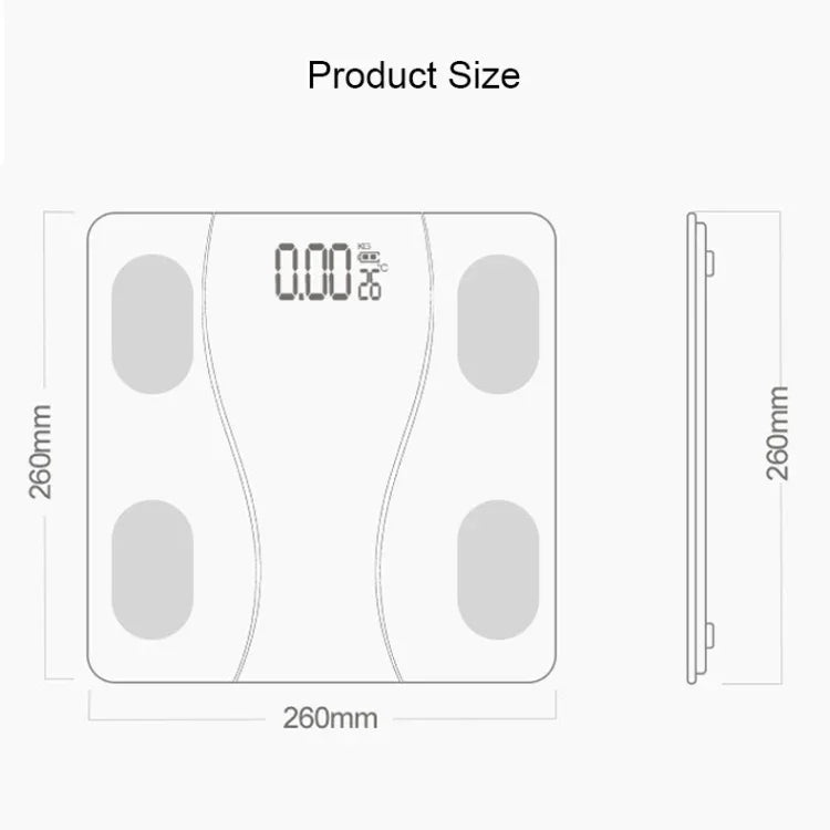 Balance électronique domestique intelligente pour mesure de la masse grasse corporelle, version à piles