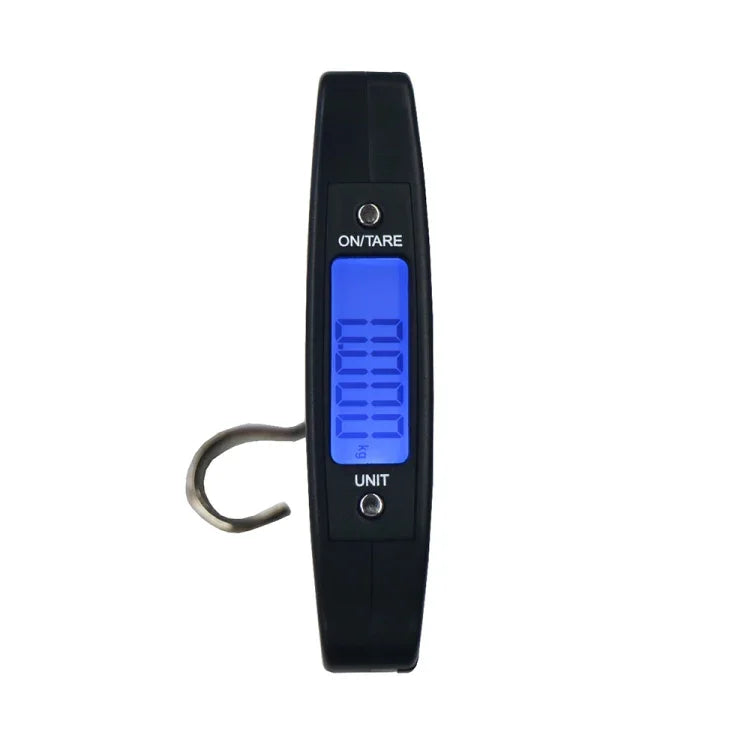 A09 Balance numérique de poche 50kg x 10g pour bagages avec écran LCD de 1,7 pouces, balance à crochet