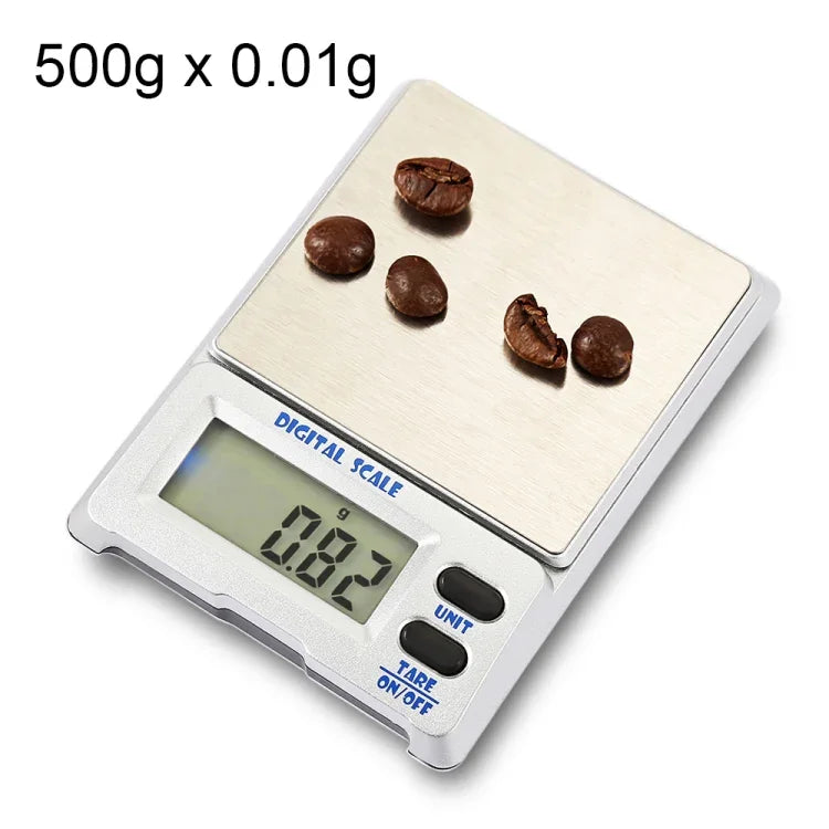 M-18 Balance électronique numérique de haute précision pour bijoux, 500 g x 0,01 g, avec écran LCD de 1,5 pouces, 500 g/0,01 g
