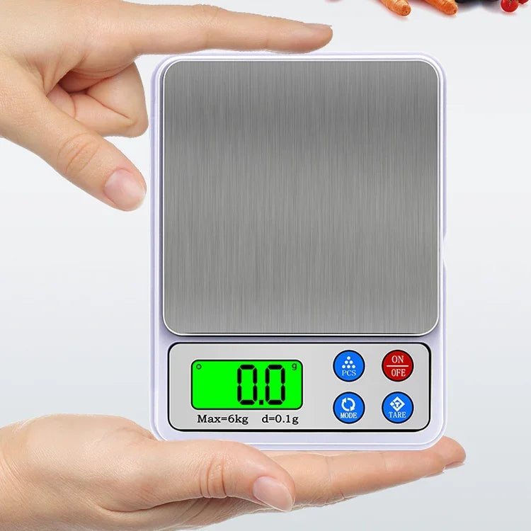 Balance électronique portable de cuisine MH-555 6Kg x 0,1g haute précision avec écran LCD 2,2 pouces, 6000g/0,1g