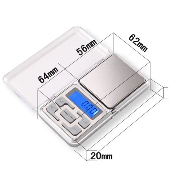 Balance électronique portable de poche MH-100 500g x 0,1g haute précision avec écran LCD 1,6 pouces, 500g/0,1g