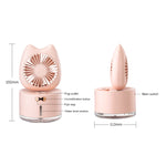 Humidificateur à pulvérisation rechargeable en forme de chat BD-MM1, ventilateur de bureau domestique