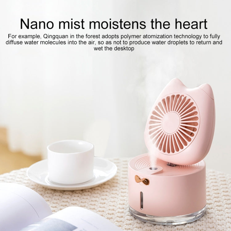 Humidificateur à pulvérisation rechargeable en forme de chat BD-MM1, ventilateur de bureau domestique