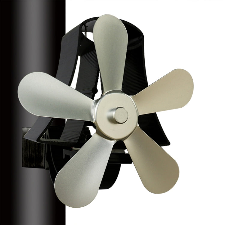 Ventilateur de poêle à bois à 5 pales en aluminium haute température alimenté par la chaleur YL-106, YL-106 (Argent), YL-106 (Blanc), YL-106 (Noir), YL-106 (Bronze), YL-106 (Gris), YL-106 (Or), YL-106 (Rouge Rose)