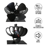 YL201 4-Blade High Temperature Metal Heat Powered Fireplace Stove Fan, YL201 (Black), YL201 (Bronze), YL201 (Grey), YL201 (Gold), YL201 (Rose Red), YL201 (Silver)