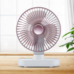 D77 Ventilateur de Bureau Automatique à Tête Oscillante Portable Rechargeable 4W Micro USB & USB-C / Type-C à Quatre Vitesses Réglables, Micro USB & USB-C / Type-C