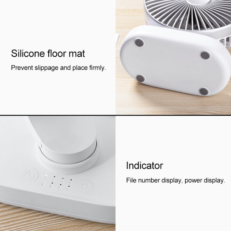 D77 Ventilateur de Bureau Automatique à Tête Oscillante Portable Rechargeable 4W Micro USB & USB-C / Type-C à Quatre Vitesses Réglables, Micro USB & USB-C / Type-C
