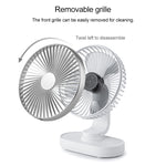 D77 Ventilateur de Bureau Automatique à Tête Oscillante Portable Rechargeable 4W Micro USB & USB-C / Type-C à Quatre Vitesses Réglables, Micro USB & USB-C / Type-C