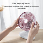 D77 Ventilateur de Bureau Automatique à Tête Oscillante Portable Rechargeable 4W Micro USB & USB-C / Type-C à Quatre Vitesses Réglables, Micro USB & USB-C / Type-C