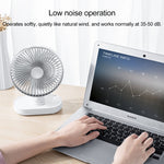 D77 Ventilateur de Bureau Automatique à Tête Oscillante Portable Rechargeable 4W Micro USB & USB-C / Type-C à Quatre Vitesses Réglables, Micro USB & USB-C / Type-C