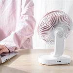D77 Ventilateur de Bureau Automatique à Tête Oscillante Portable Rechargeable 4W Micro USB & USB-C / Type-C à Quatre Vitesses Réglables, Micro USB & USB-C / Type-C