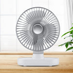 D77 Ventilateur de Bureau Automatique à Tête Oscillante Portable Rechargeable 4W Micro USB & USB-C / Type-C à Quatre Vitesses Réglables, Micro USB & USB-C / Type-C