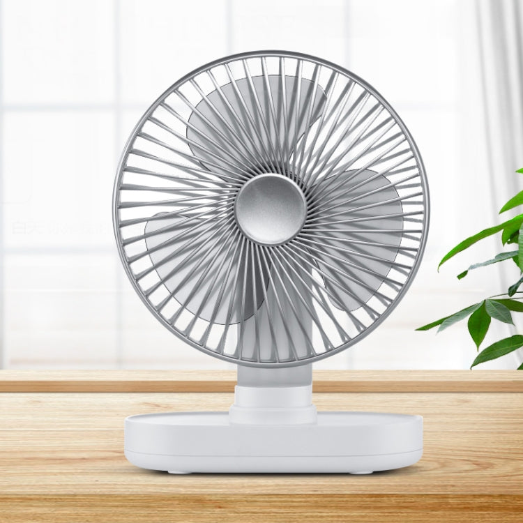D77 Ventilateur de Bureau Automatique à Tête Oscillante Portable Rechargeable 4W Micro USB & USB-C / Type-C à Quatre Vitesses Réglables, Micro USB & USB-C / Type-C