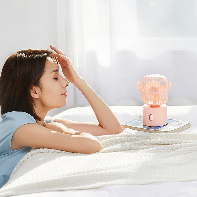 F6 Cactus Mini ventilateur portable USB à tête oscillante Ventilateur électrique de bureau portable