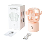 F6 Cactus Mini ventilateur portable USB à tête oscillante Ventilateur électrique de bureau portable