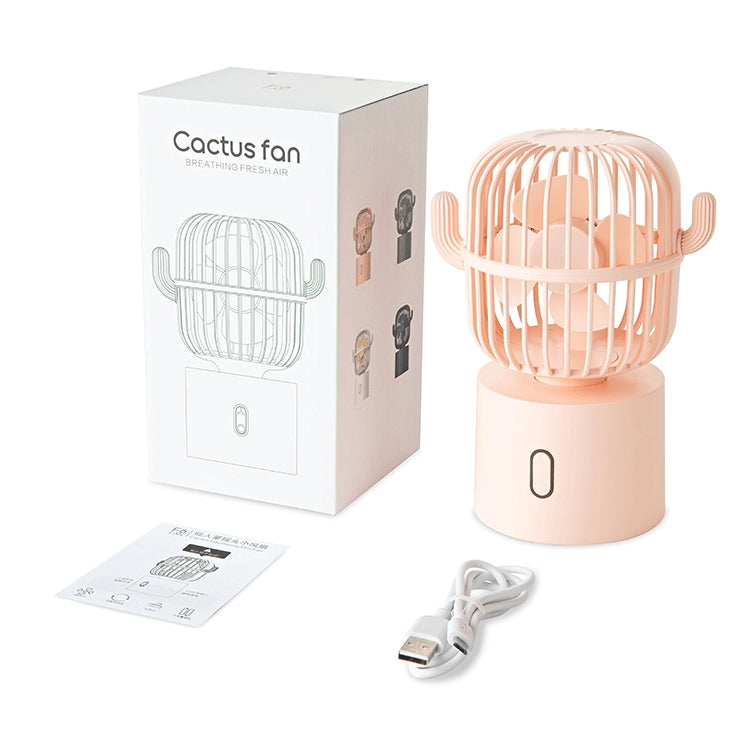 F6 Cactus Mini ventilateur portable USB à tête oscillante Ventilateur électrique de bureau portable