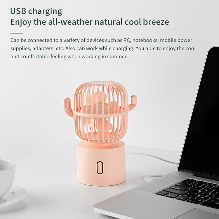 F6 Cactus Mini ventilateur portable USB à tête oscillante Ventilateur électrique de bureau portable