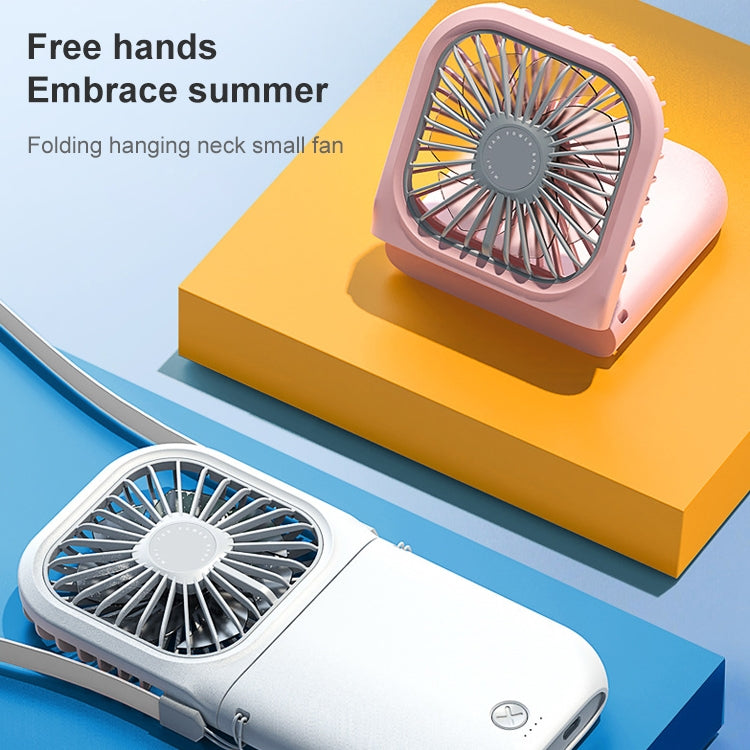 F20 Ventilateur à main plaqué électro Portable de bureau pliable silencieux USB Ventilateur de cou suspendu, F20 (Rose), F20 (Vert), F20 (Bleu), F20 (Blanc)