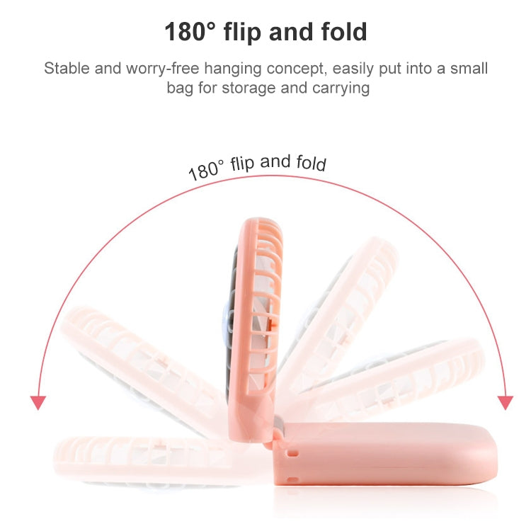 F20 Ventilateur à main plaqué électro Portable de bureau pliable silencieux USB Ventilateur de cou suspendu, F20 (Rose), F20 (Vert), F20 (Bleu), F20 (Blanc)