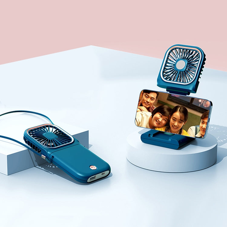 F30 Ventilateur à main plaqué électro Portable de bureau pliable silencieux USB Ventilateur de cou suspendu, Version améliorée, F30 (Rose), F30 (Vert), F30 (Bleu), F30 (Blanc)