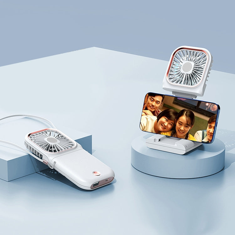 F30 Ventilateur à main plaqué électro Portable de bureau pliable silencieux USB Ventilateur de cou suspendu, Version améliorée, F30 (Rose), F30 (Vert), F30 (Bleu), F30 (Blanc)