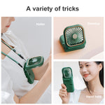 F30 Ventilateur à main plaqué électro Portable de bureau pliable silencieux USB Ventilateur de cou suspendu, Version améliorée, F30 (Rose), F30 (Vert), F30 (Bleu), F30 (Blanc)