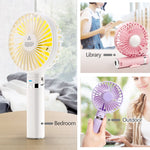 Ventilateur électrique portable pliable S2, avec 3 vitesses et lumière de nuit