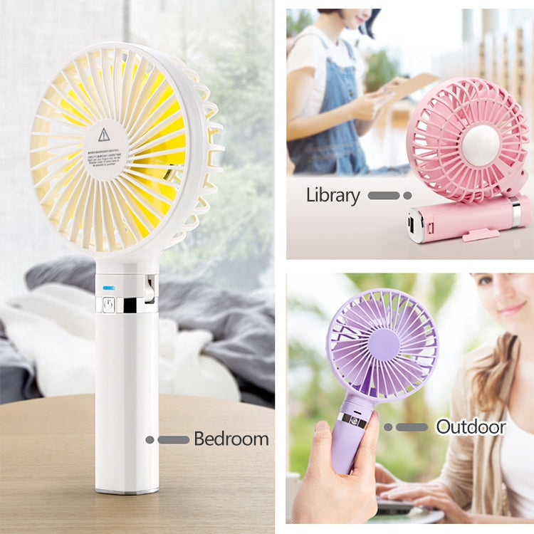 Ventilateur électrique portable pliable S2, avec 3 vitesses et lumière de nuit