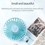 Ventilateur électrique portable pliable S2, avec 3 vitesses et lumière de nuit