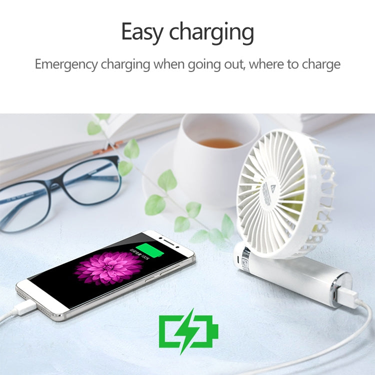 Ventilateur électrique portable pliable S2, avec 3 vitesses et lumière de nuit