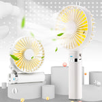 Ventilateur électrique portable pliable S2, avec 3 vitesses et lumière de nuit