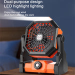 Ventilateur portable d'extérieur X3, rechargeable par USB, avec éclairage LED nocturne