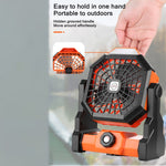 Ventilateur portable d'extérieur X3, rechargeable par USB, avec éclairage LED nocturne