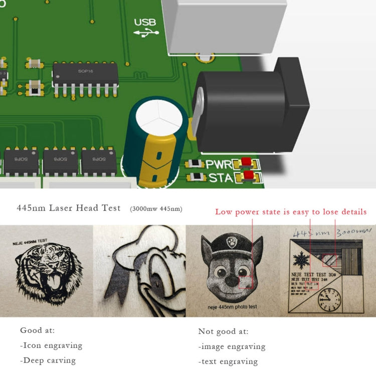 NEJE KZ Graveur Laser Bluetooth USB de 3000mW pour Bricolage