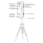 YAD-001 Thermomètre infrarouge + distributeur de stérilisation à capteur infrarouge automatique avec support trépied, YAD-001