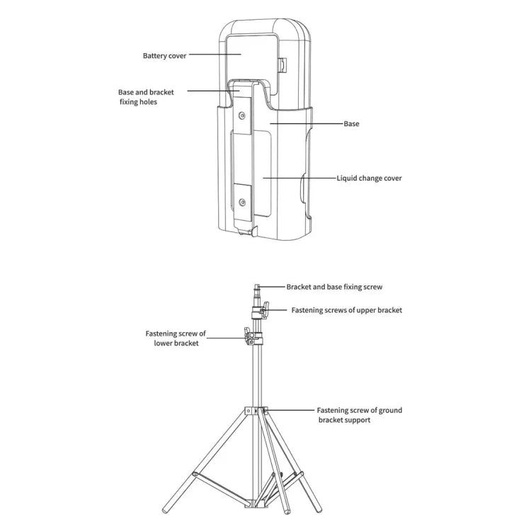 YAD-001 Thermomètre infrarouge + distributeur de stérilisation à capteur infrarouge automatique avec support trépied, YAD-001
