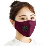 For Men Women Washable Replaceable Filter Breath-Valve PM2.5 Dustproof Face Mask