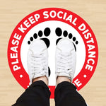 Autocollants de sol en PVC étanche auto-adhésifs pour prévention épidémique et distanciation sociale, longueur : 24cm