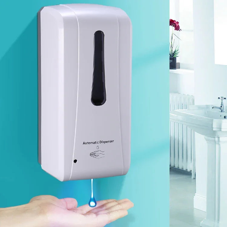 Distributeur de savon désinfectant mural 1000ml à induction goutte à goutte avec verrou de sécurité, distributeur de savon