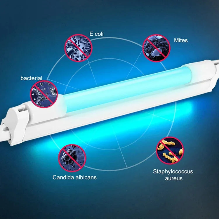 Lampe de Désinfection UV Quartz à Ozone Portable 110V 8W, Stérilisation Anti-virus UVC, 110V 8W Ozone