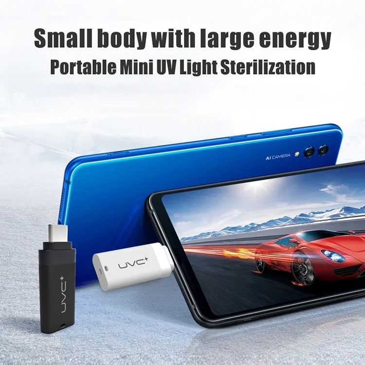 Désinfectant UV ultra portable pour smartphone à 8 broches, lumière germicide 8 broches