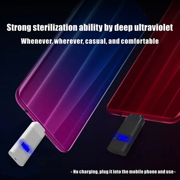 Désinfectant UV ultra portable pour smartphone à 8 broches, lumière germicide 8 broches