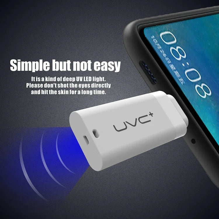 Désinfectant UV ultra portable pour smartphone à 8 broches, lumière germicide 8 broches