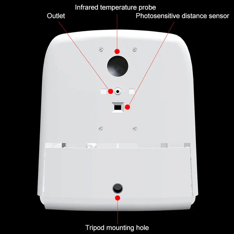 Thermomètre sans contact mains libres K9 à capteur de distance sensible à la lumière corporelle + distributeur automatique de savon liquide sans contact 1000ml, K9