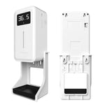 Rehabor A Thermomètre sans contact mains libres à capteur de distance sensible à la lumière corporelle + distributeur automatique de savon liquide sans contact 450ml avec support mural, Rehabor A